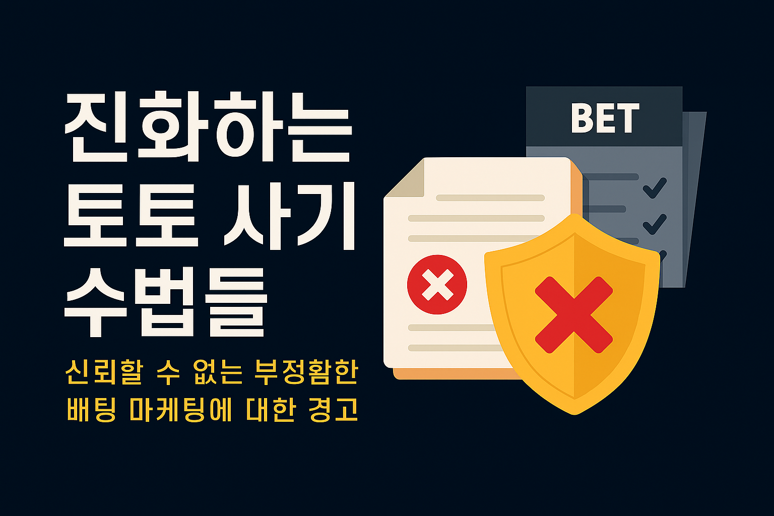 진화하는 토토 사기 수법과 부정확한 배팅 마케팅에 대한 경고 인포그래픽