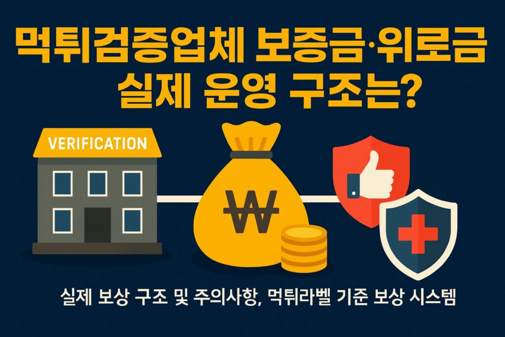 먹튀검증업체 보증금과 위로금의 실제 운영 구조를 설명하는 대표 이미지