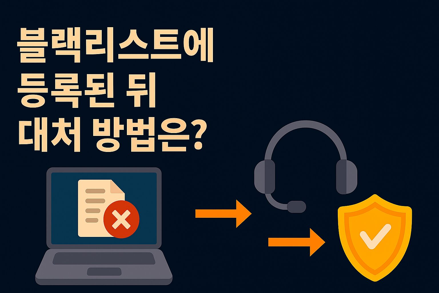 토토사이트 블랙리스트에 등록된 뒤 대처 방법을 설명하는 먹튀라벨 스타일의 안내 이미지