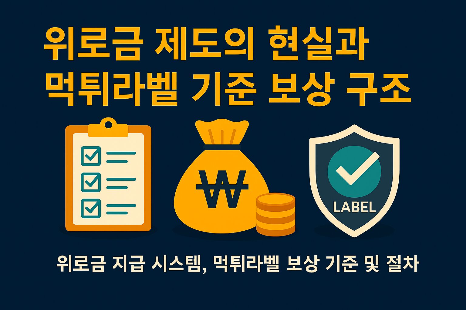 위로금 제도의 현실과 먹튀라벨 기준 보상 구조를 설명하는 인포그래픽
