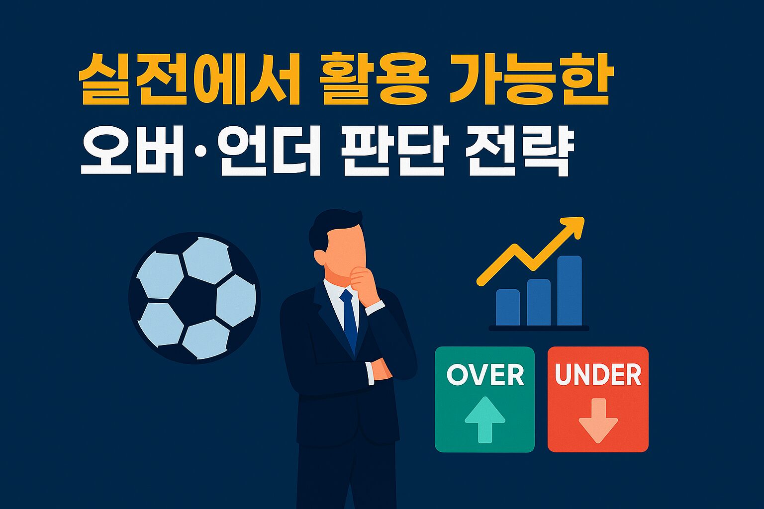 실전에서 활용 가능한 오버 언더 판단 전략과 베팅 선택 기준을 표현한 이미지