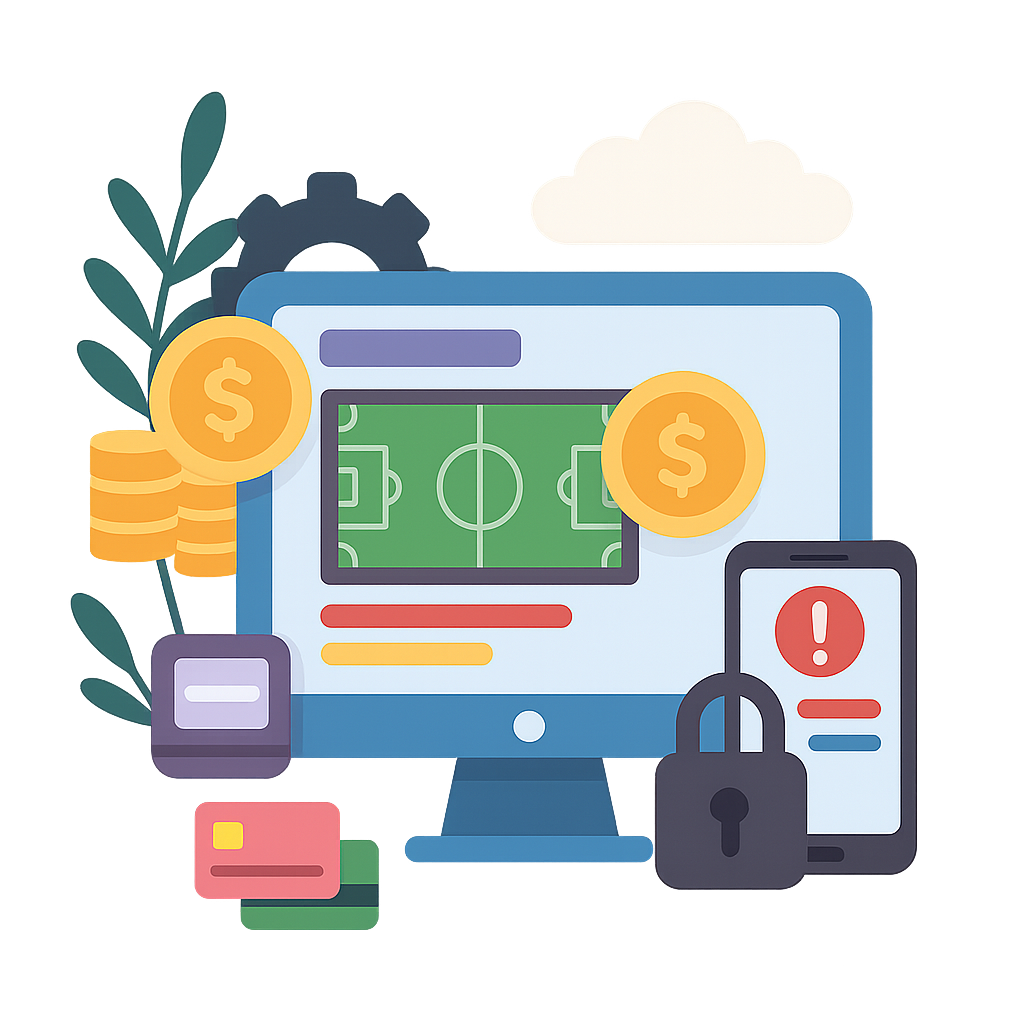 먹튀사이트 위험을 알리는 경고 아이콘 이미지