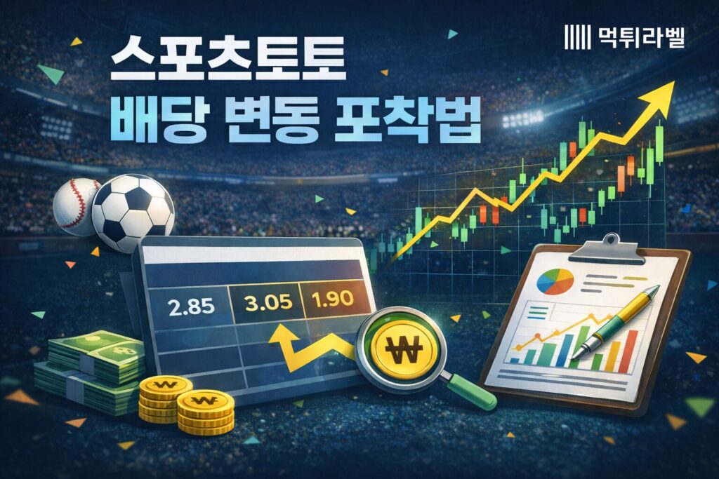 스포츠토토 배당 변동을 통해 경기 흐름을 분석하는 방법을 설명하는 이미지