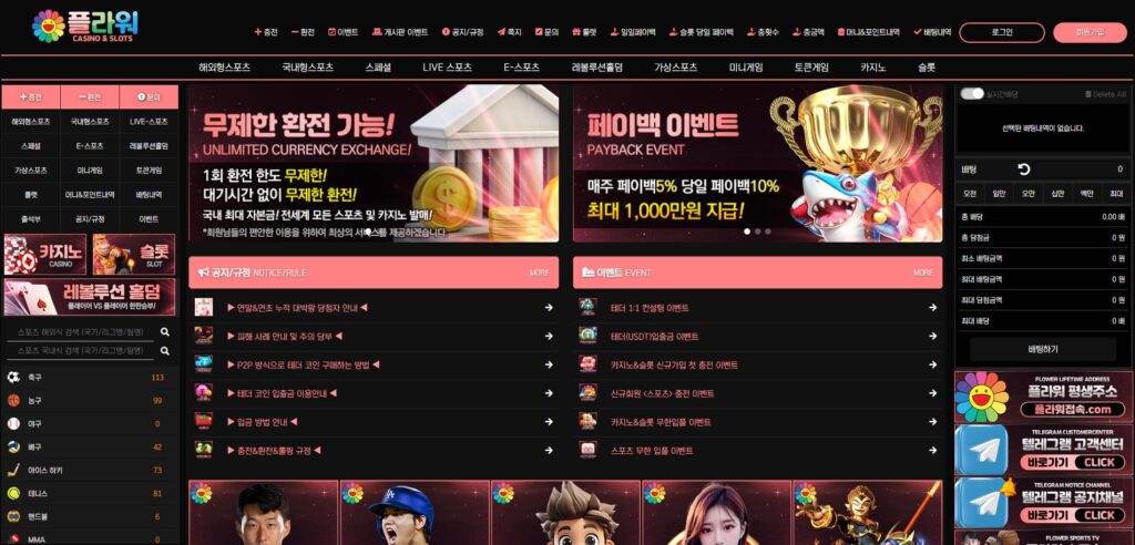 먹튀검증 먹튀사이트 플라워 카지노 fwr-1919.com 메인화면 이미지