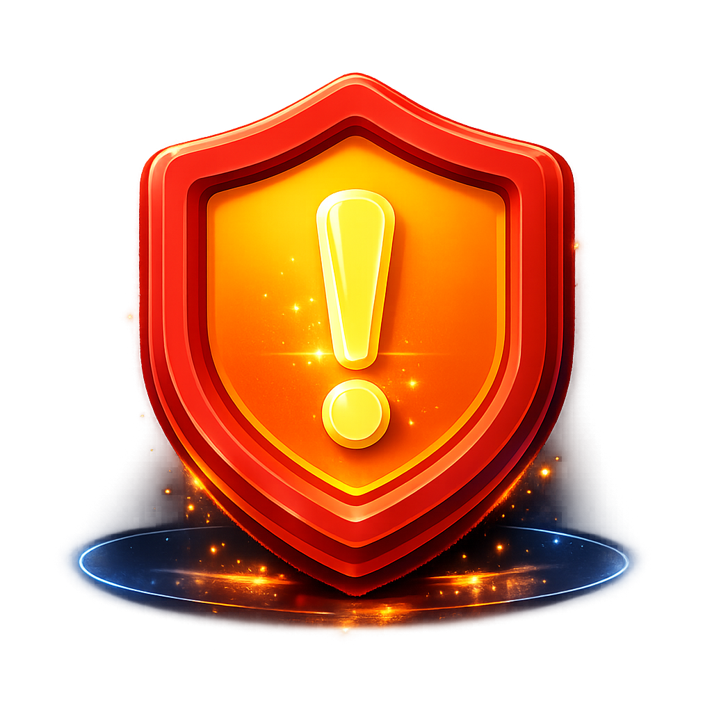 먹튀 위험 경고 안내용 보안 방패 아이콘